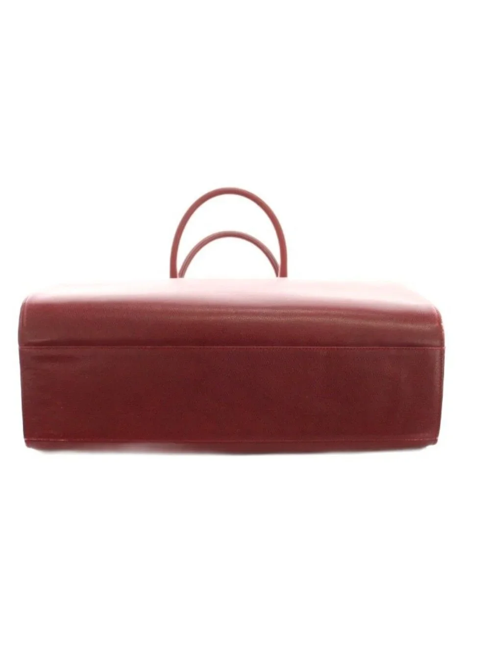 Gucci Tote Bag Business Briefcase Leather Red Embossed Logo YM